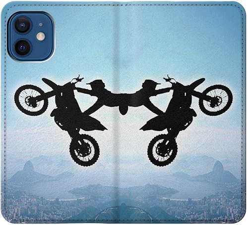 Miniatura 3 de RW2675 Extreme Freestyle Motocross PU Leather Flip Case Cover for iPhone 12 mini