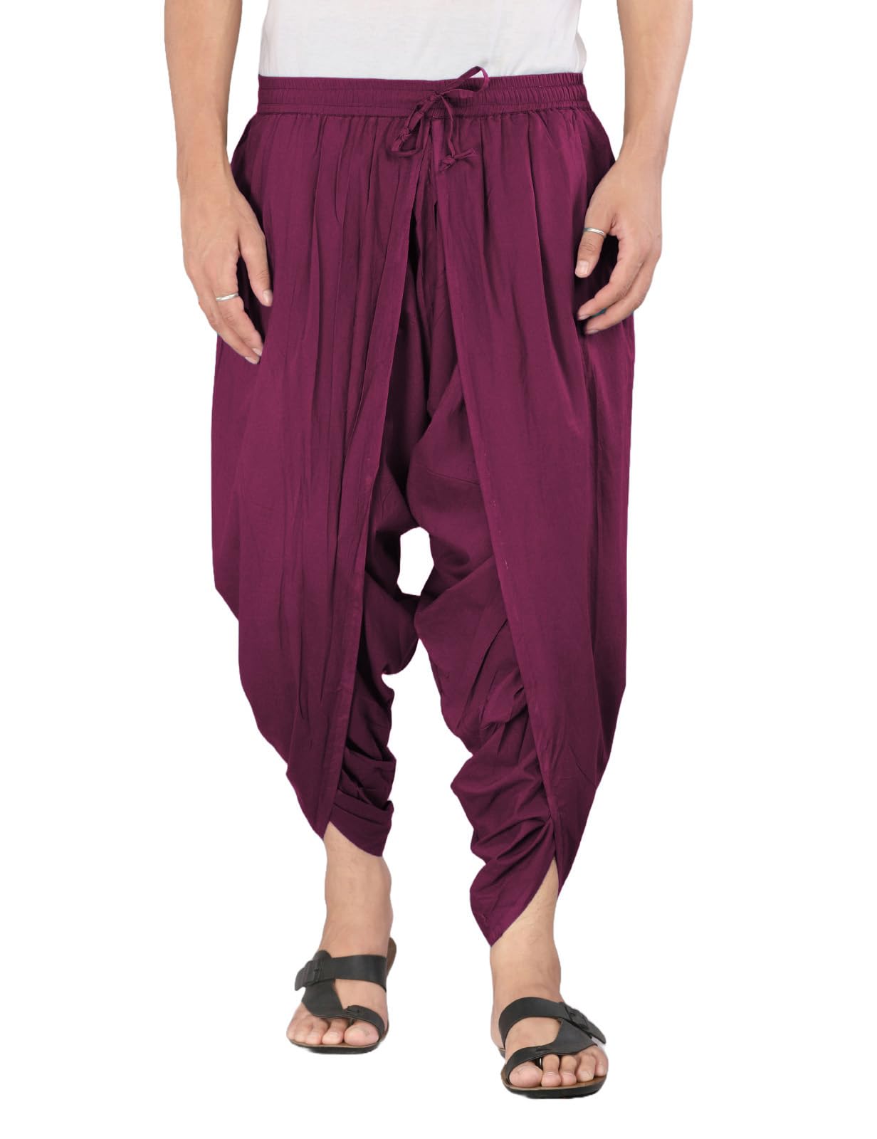 Urali® Men's Solid 100% Cotton Dhoti Pants - D100A