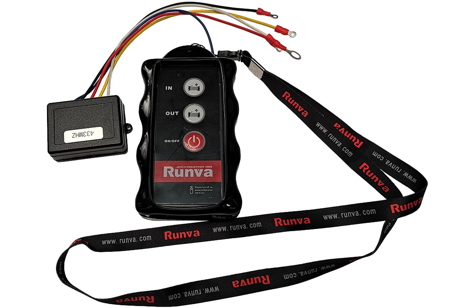 Runva Télécommande sans Fil Universelle pour treuil 12V/24V, portée 15 m, kit récepteur avec Pile 9V pour dépanneuse, remorque et Tout-Terrain WSE3+WSR4