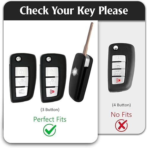 Miniatura 9 de Funda protectora de TPU para llavero inteligente compatible con Nissan plegable Key X-Trail Juke F15 Rogue Qashqai J11 Tiida Murano Maxima 4 botones