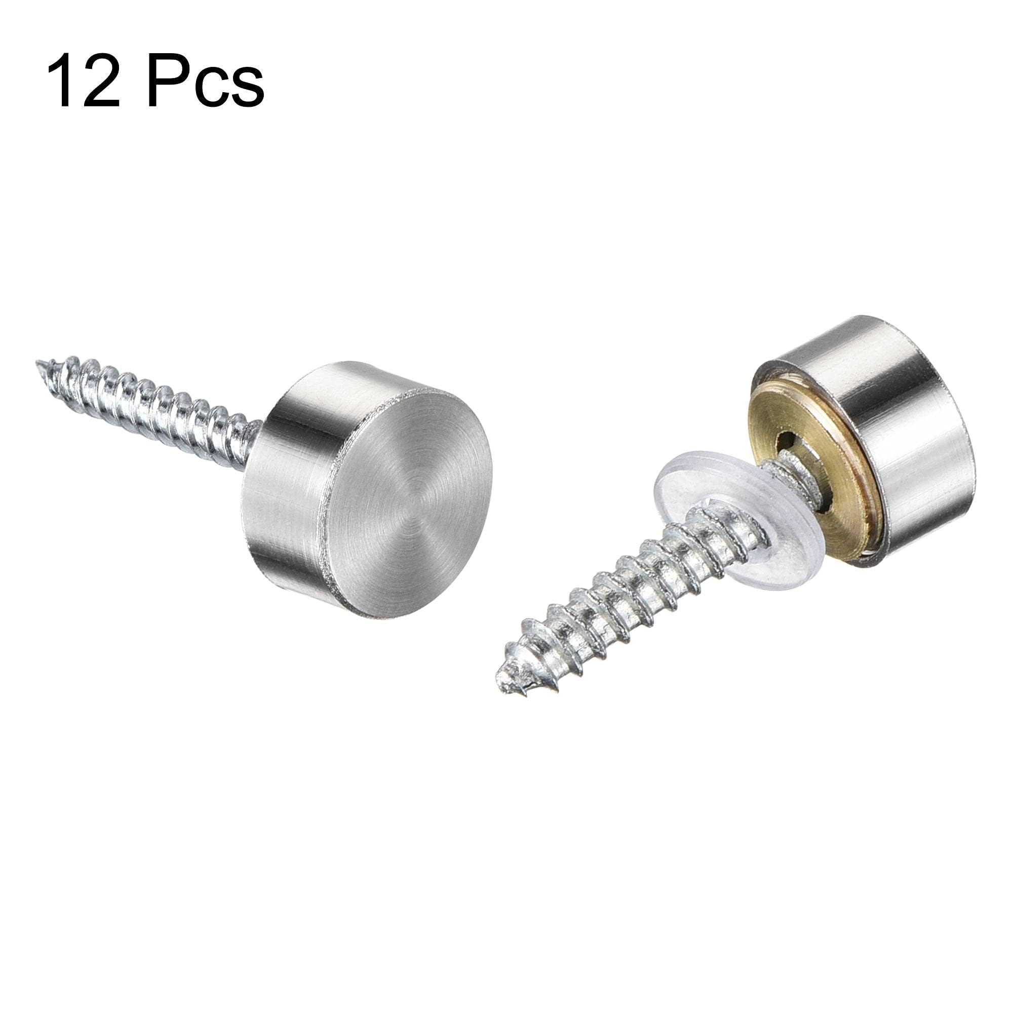 TOP-VIGOR 12Pcs Mirror Screws, 10mm Mirror Screws Cap Nail with Washers - Image 3