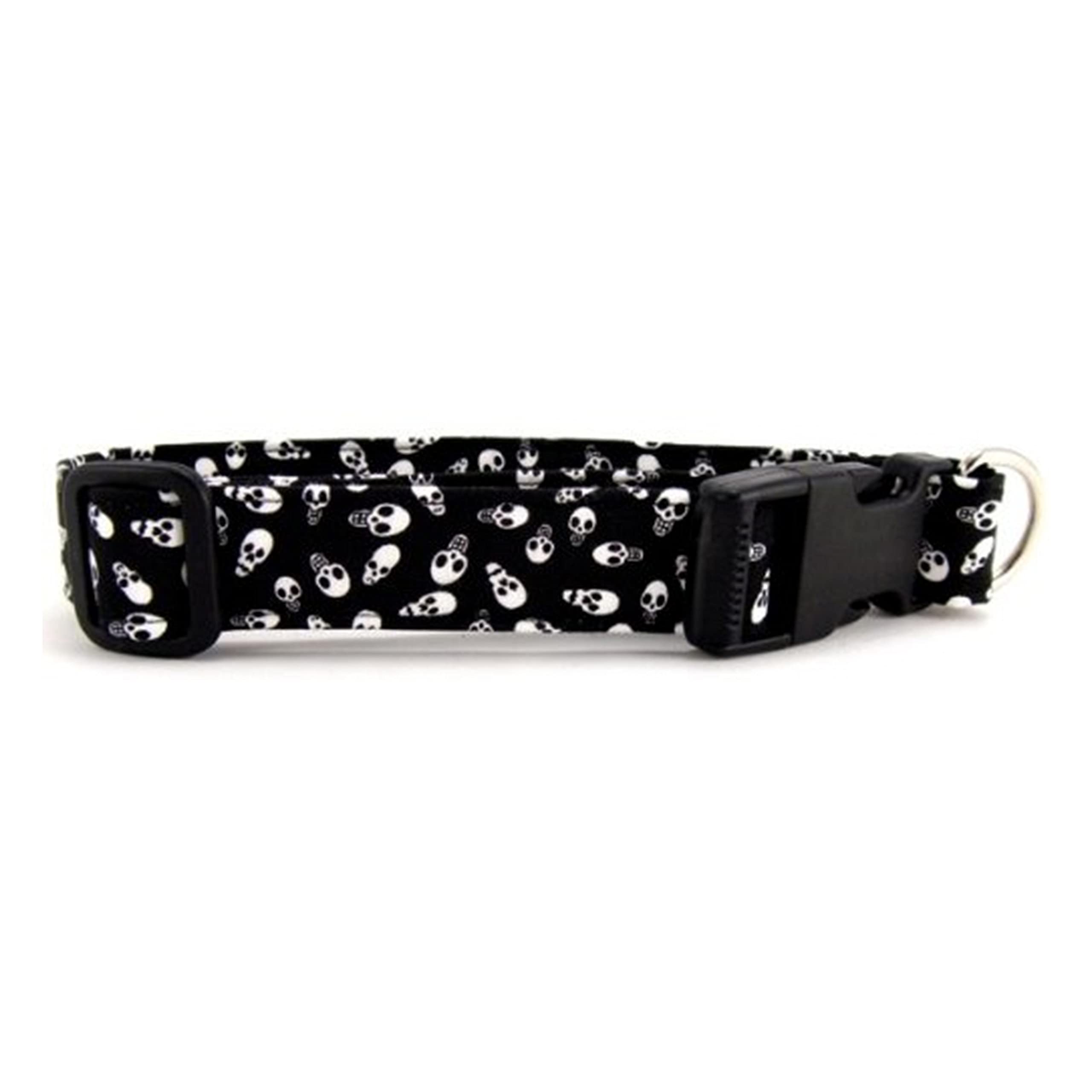 K9 Bytes Tiny Skulls Pirate Dog Collar with Quick Release Buckle X Large