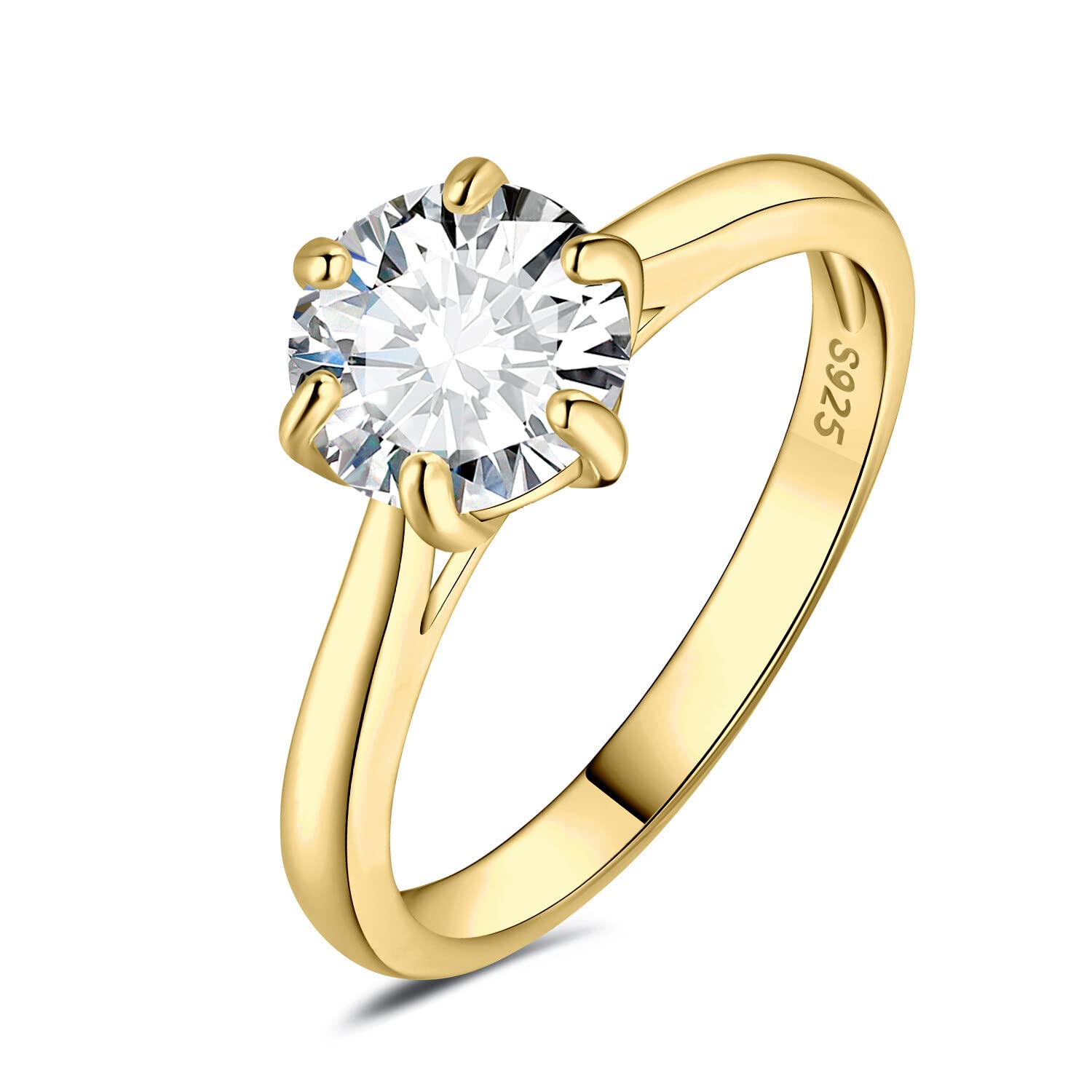 Jewelrypalaceclassic Cubic Zirconia Solitaire Engagement Ring For
