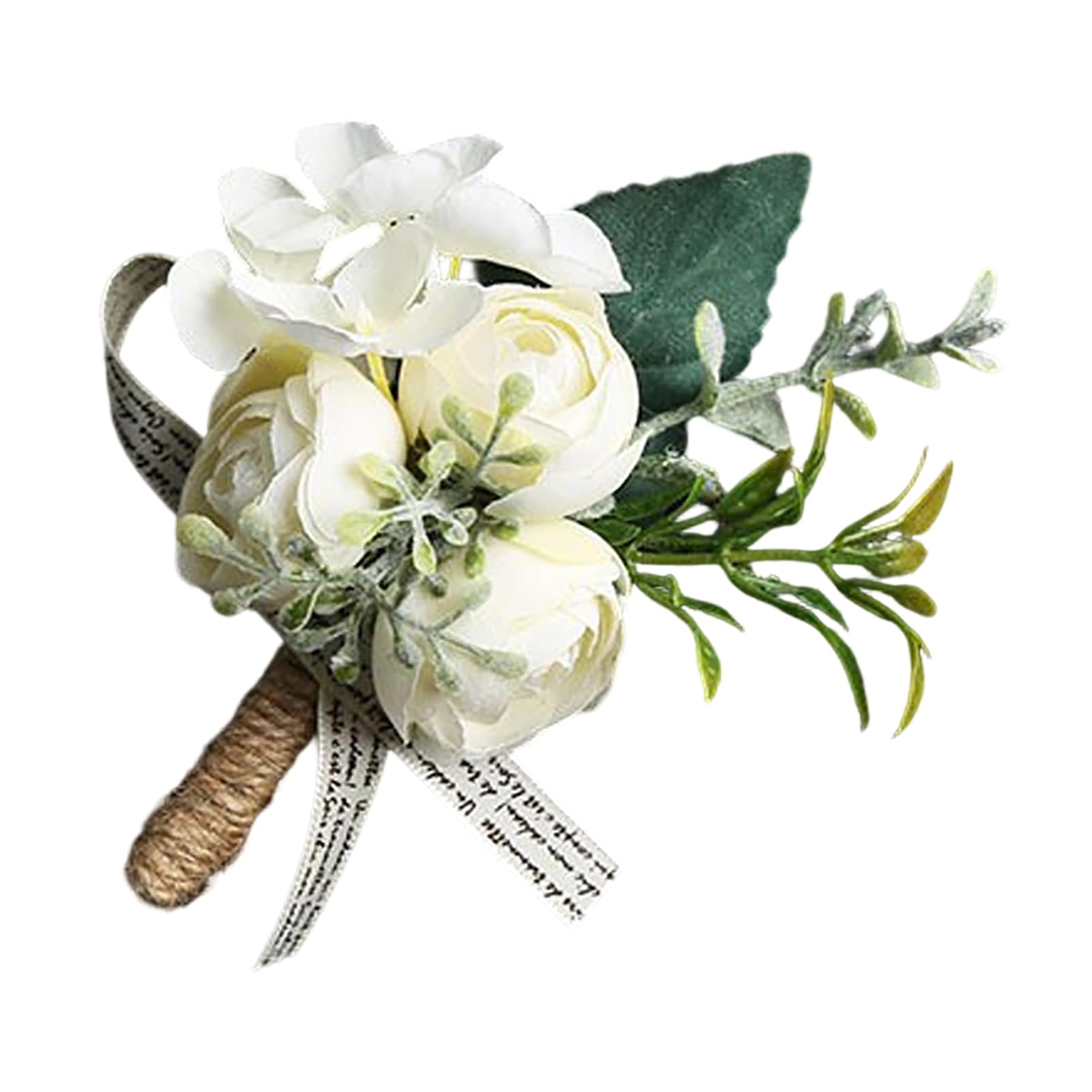 sugerou Forest Style Simulated Corsage, Lightweight Artificial Flower Boutonniere – Non-damaging Vine Element Brooch for Wedding & Prom C