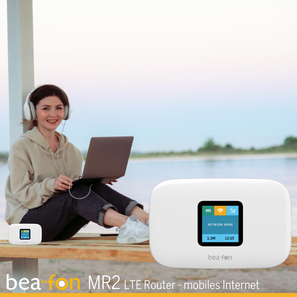 beafon, MR2, router, 4G LTE, mobilny Internet, CAT 4, szyfrowanie WPA3, bezpieczne WiFi, kolorowy wyświetlacz, 3,65 cm (3,65 cm) przycisk WPS,