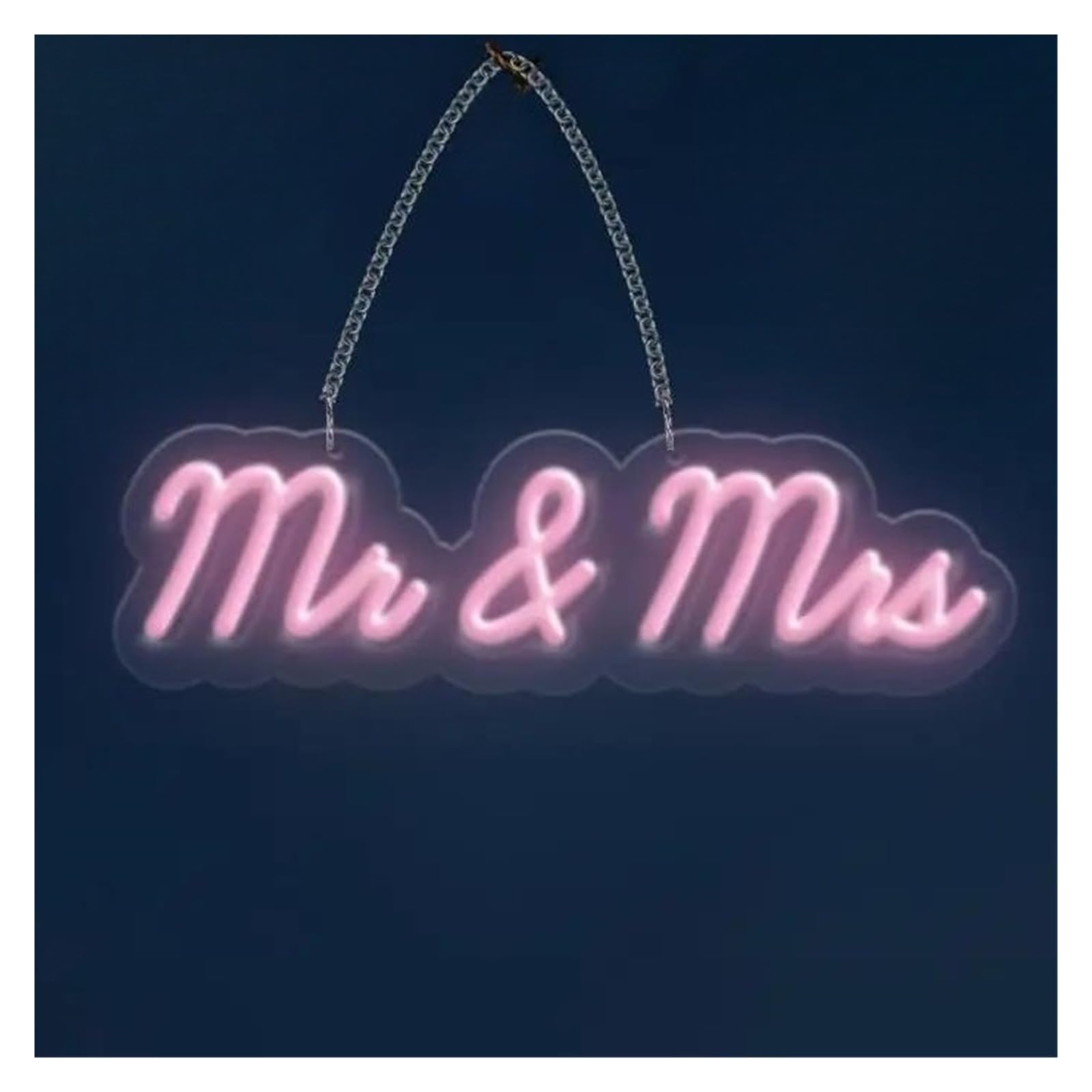 LEMST Sign Lamp Mr & Mrs Neon Sign Dimmable Light for Club Bedroom Hotel Birthday Wedding Party Art Decor Night Lamp 26.82cmx5.68cm