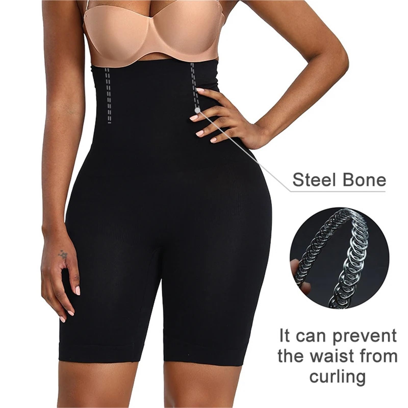 Mujer Bodies Moldeadores Moldeador de cuerpo de talla grande for mujer, ropa moldeadora sin costuras, bragas de cintura alta con Control de barriga, moldeador abdominal plano, adelgazante, 2 uds.(Beig