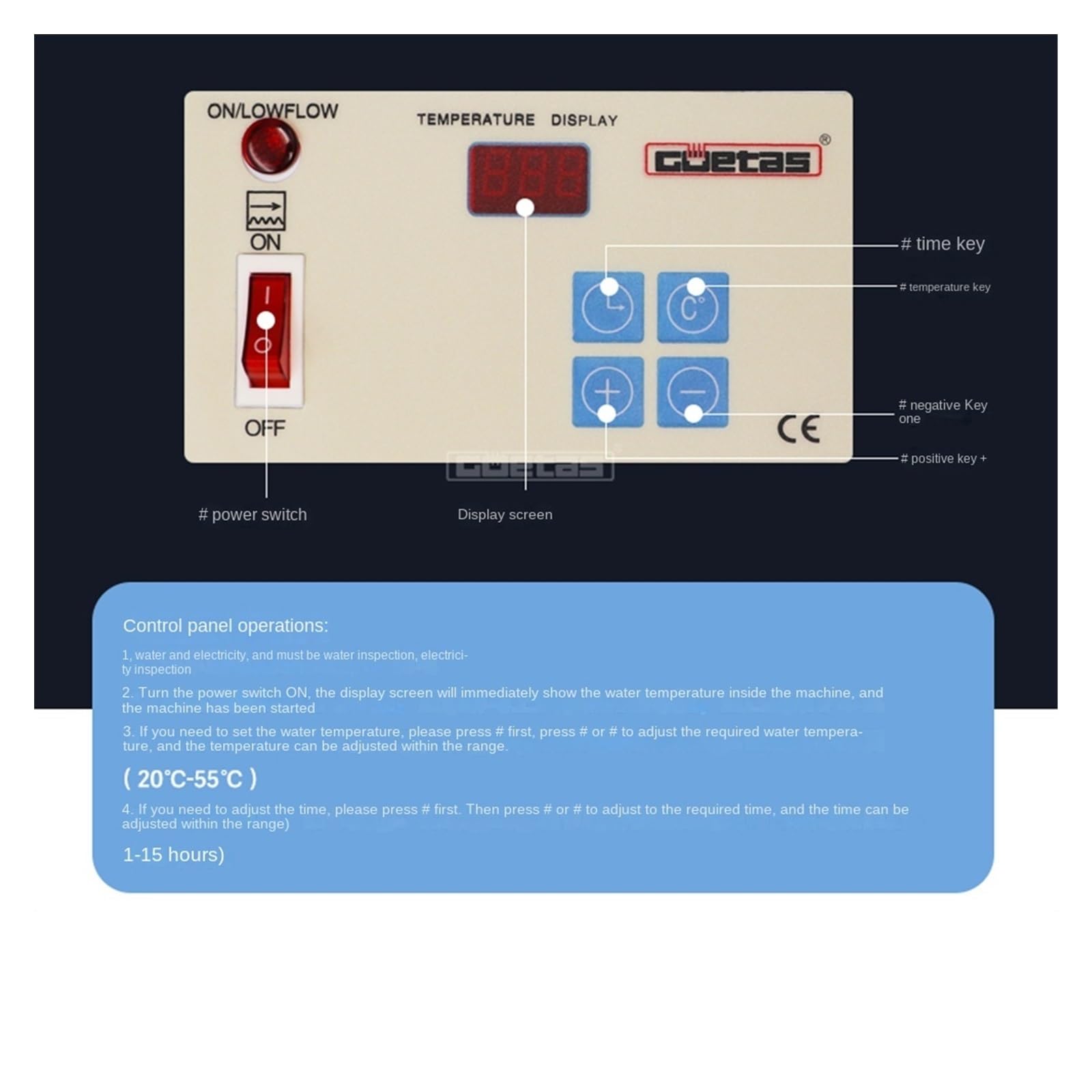 EDEDE Riscaldatore Elettrico, 5.5/9/15KW Bagno Riscaldatore a Temperatura Costante Piscina Riscaldatore Elettrico Termostato Attrezzatura Circolazione dell'Acqua Macchina di Riscaldamento(5.5KW)