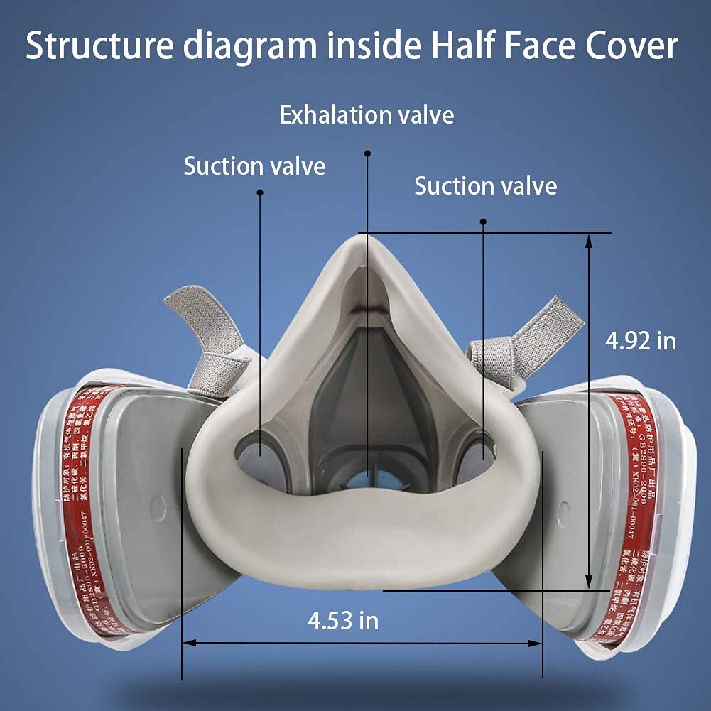 ISEAU Reusable Respirator Mask, Reusable Half Face Cover Gas Mask with Safety Glasses, Anti-Gas, Anti-Dust, Filters for Painting, Welding, Polishing, Woodworking, Epoxy Resin and DIY Project - Image 2 thumbnail