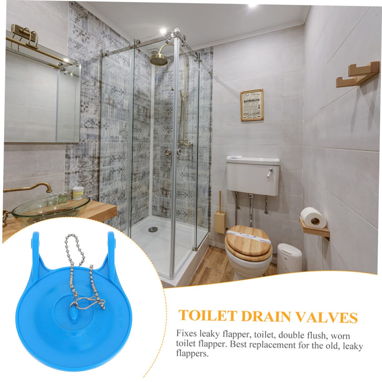 SHINEOFI 3 Sätze Toilettenflapper Ersatz Für Toilettenspülung Mit Kette Und Haken Für Ältere Toiletten Effizienter Wasserspareinsatz Einfache Installation 2 Stücke * 3