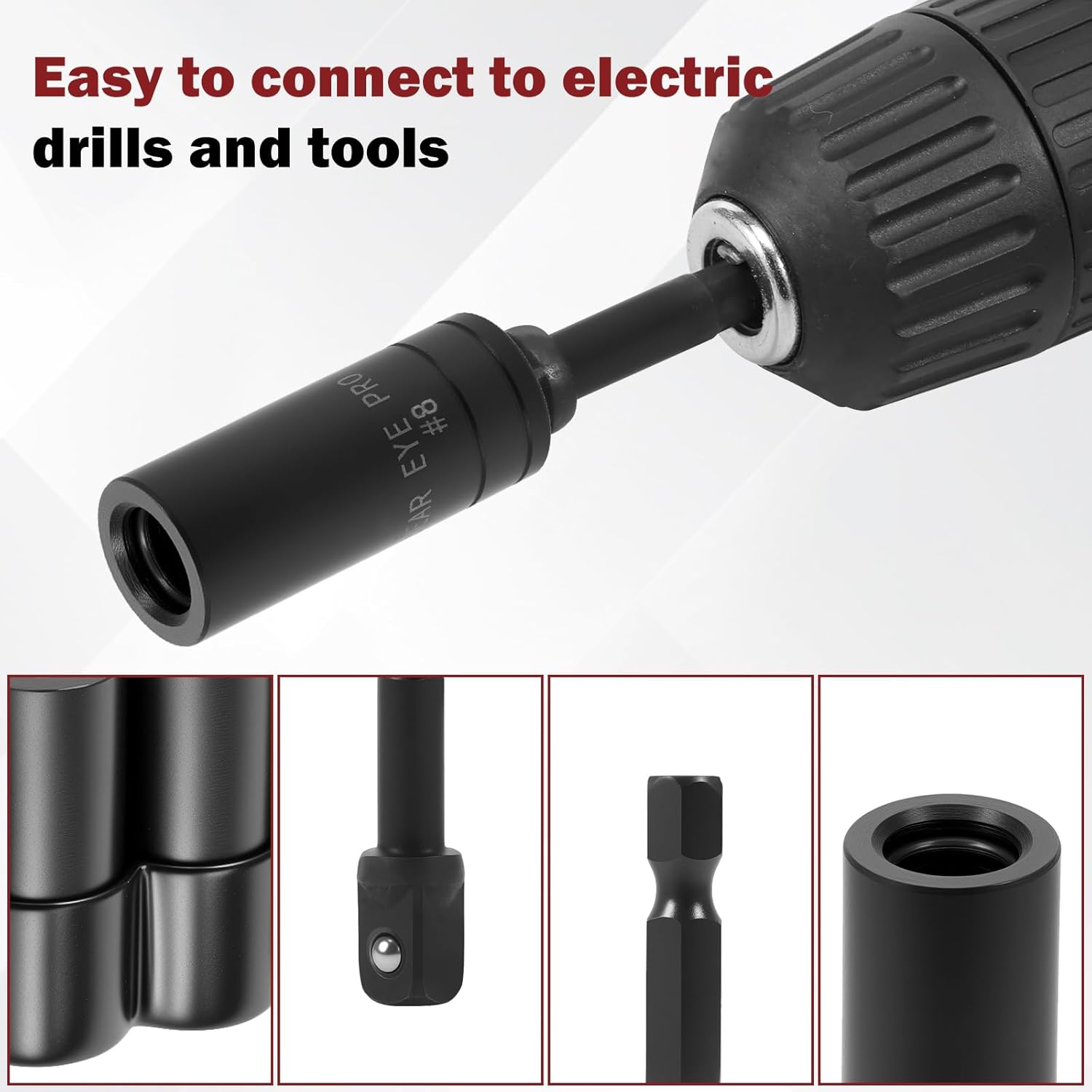 8Pcs Tap Socket Set 1/4" and 3/8" Drive Tap Holder Socket Kit with Socket Holder& 2 Extension Rods,Tap Socket Wrench Set for Tight Space Fractional MCTI Standard 1/2" & 1/8" NPT Taps; Metric Tap 12mm