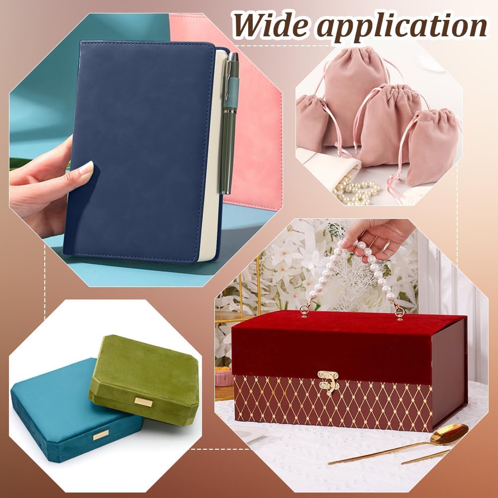 CRASPIRE 51 x 11.8 Inch Navy Blue Book Cloth Paper Backed Book Cover Suede Fabric Surface Bookbinding Book Cloth for Book Binding Supplies Scrapbooking Protector Album Adult DIY Crafts image 5