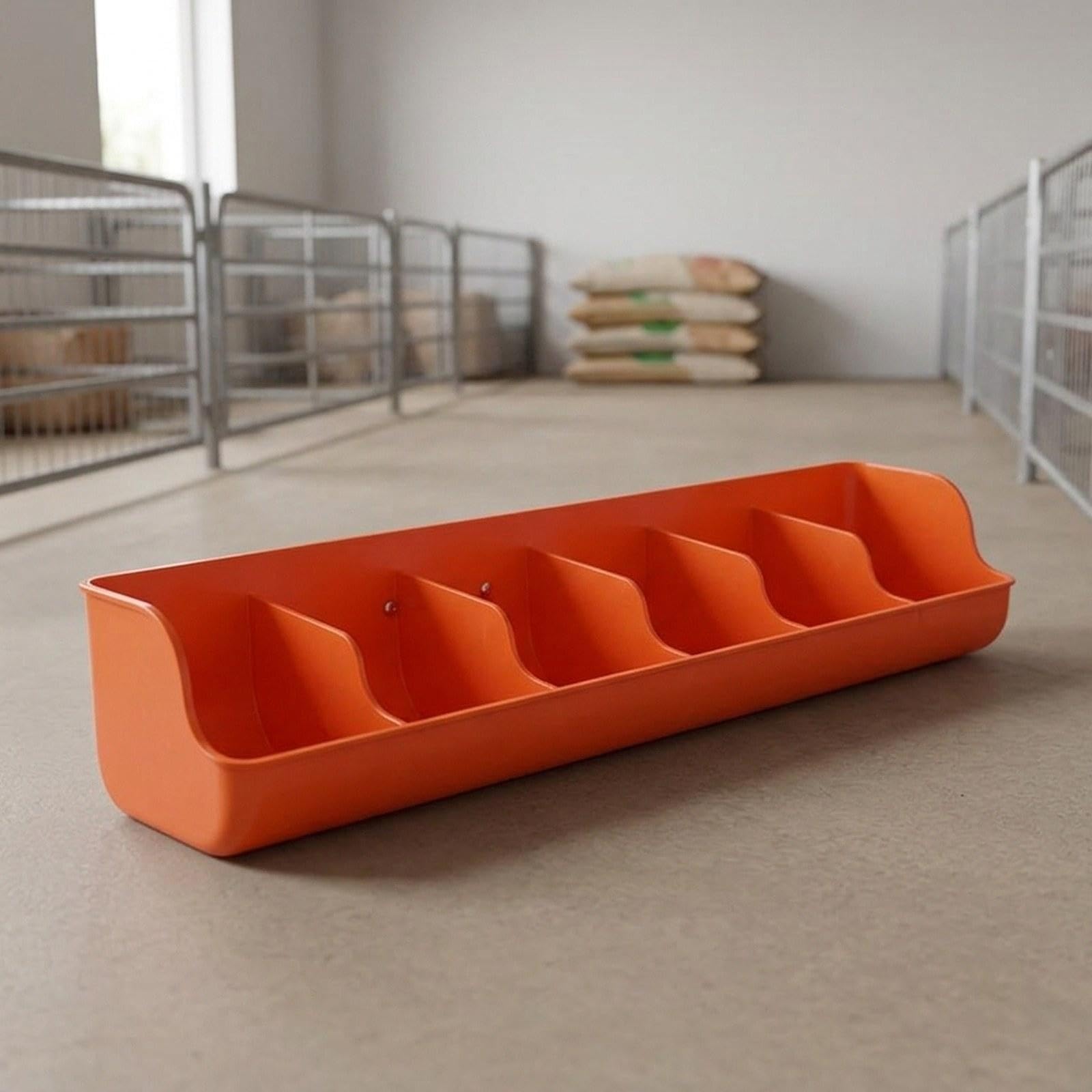 Comedero para Lechones con Ranuras de Alimentación, Comedero para Cabras (para Ganado Vacuno, Ciervos Y Alpacas), Naranja