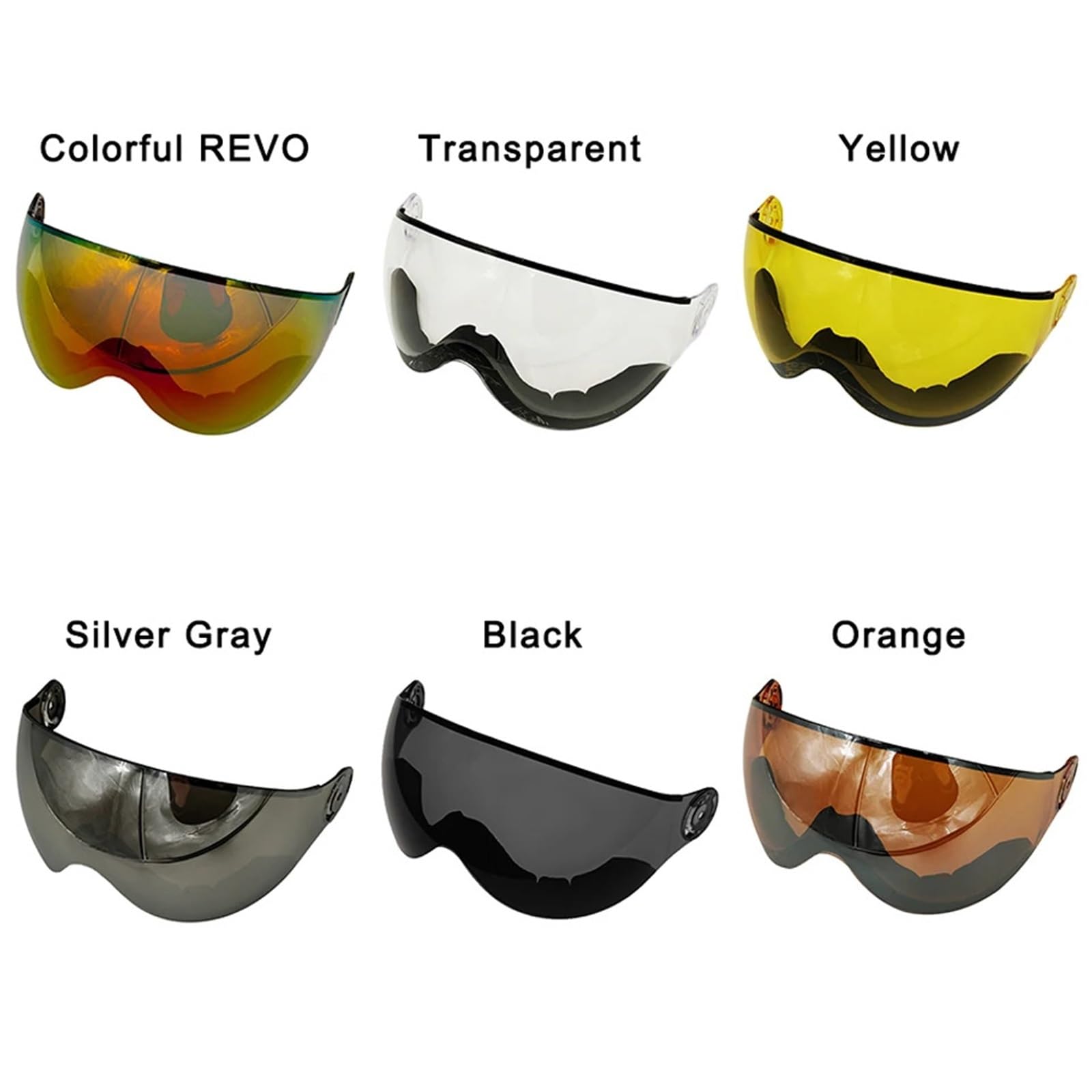 Helmlinse Gesichtsschutz Visier Outdoor-Skiausrüstung Zubehör Skihelm Visier Ersatzlinse UV-Schutz Motorradhelm Visier(Black Lens)