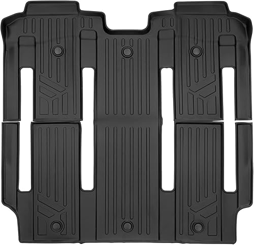 SMARTLINER Juego de tapetes de piso de 2ª y 3ª fila para todo tipo de clima, compatibles con Toyota Sienna 2021-2025