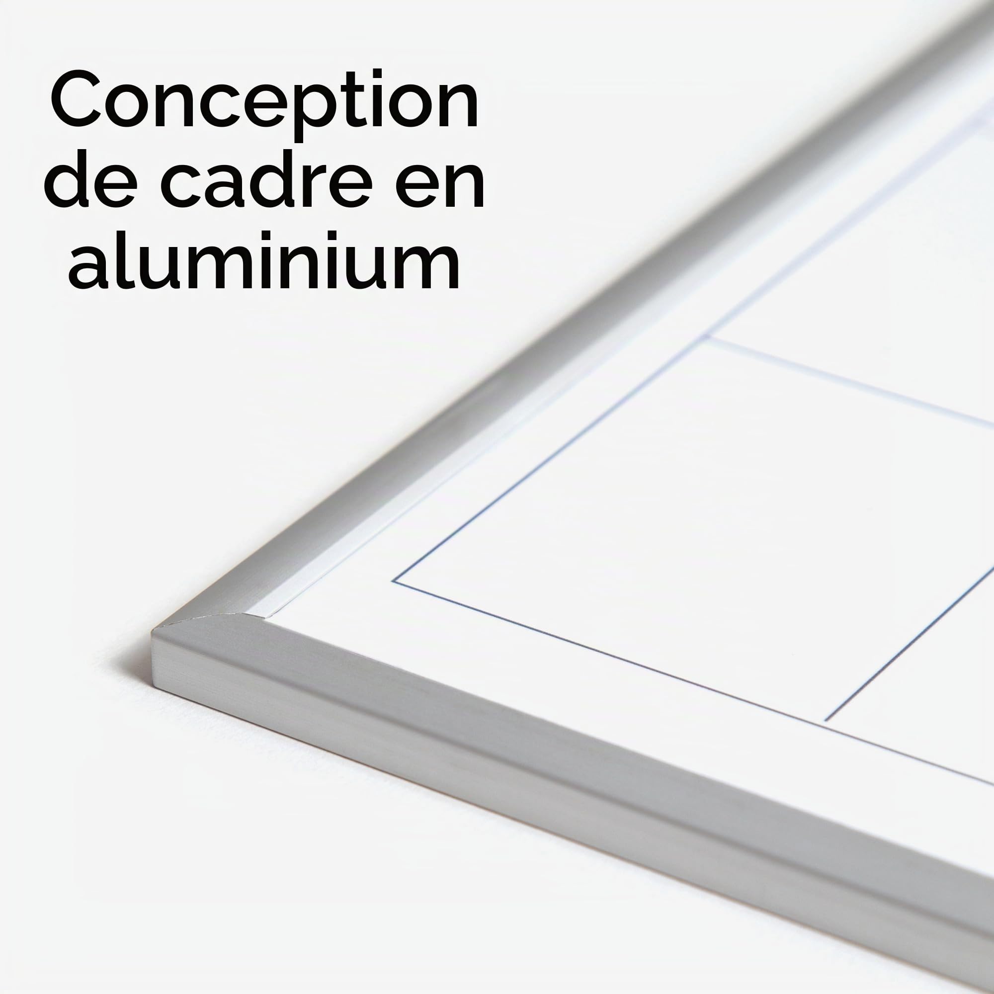 U Brands magnétique Calendrier mensuel effaçable à sec Silver Frame