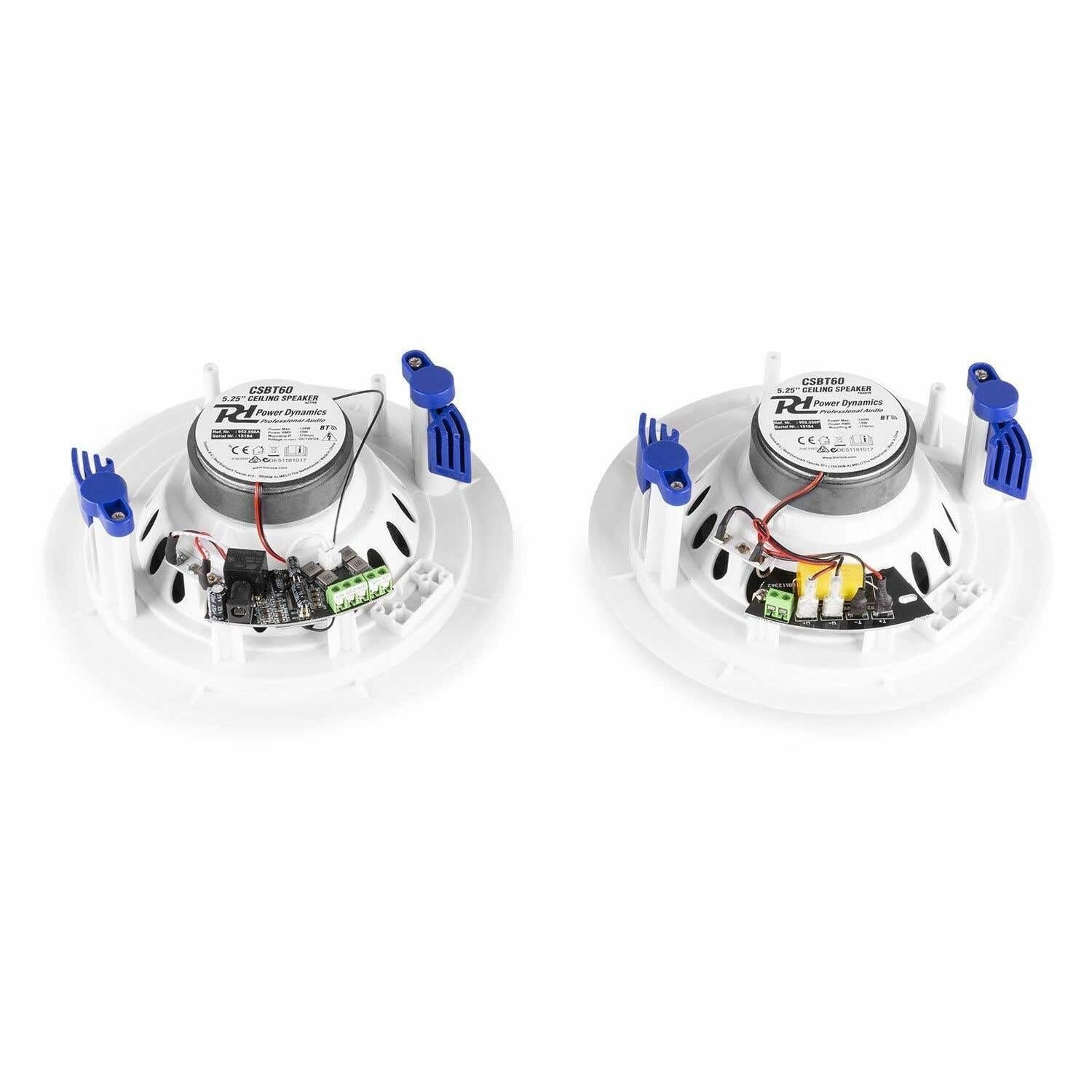 Power Dynamics CSBT60-2 Enceintes Bluetooth Plafond 5,25" 120W 8 Ohms Paire Blanc