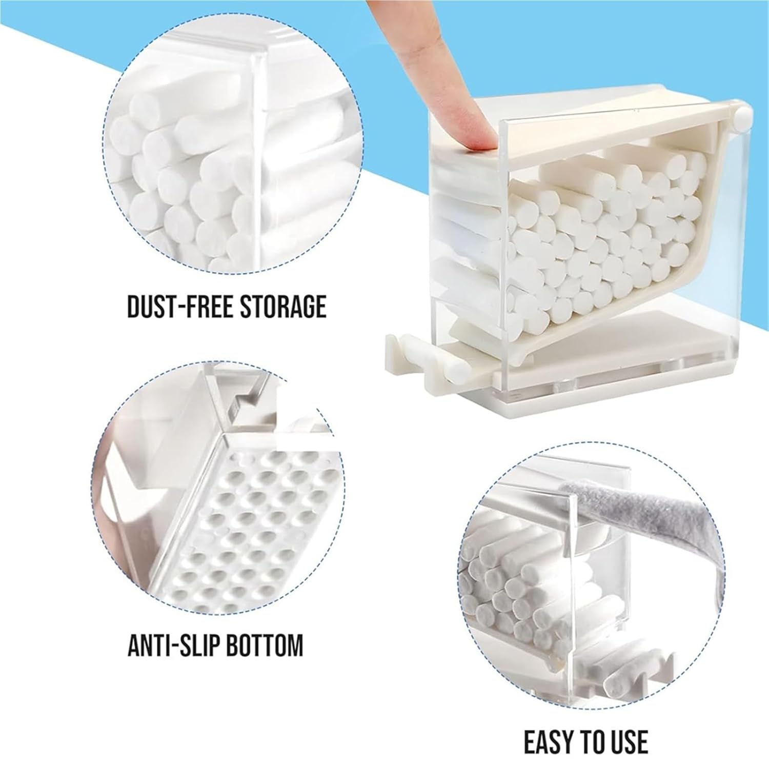 Cotton Roll Dispenser Hygienic Divider Dental Cotton Roll Dispenser Holder Press Type Box Swab Storage Organizer Accessories Lab Supplies(Pink)