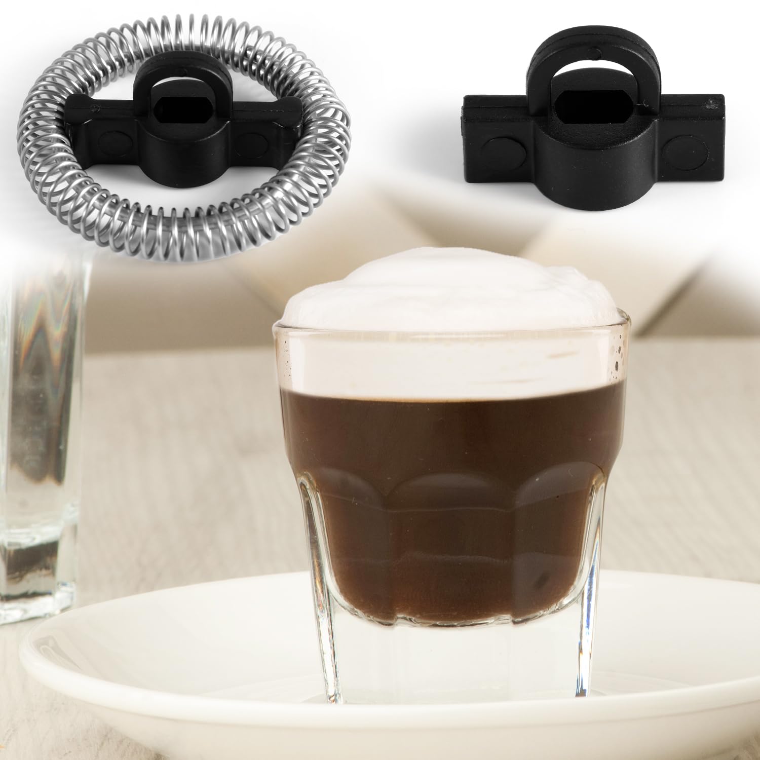 2 St Ersatzteile für Milchaufschäumer, 3,5x3,5cm Milchaufschäumer und Wärmer Set Schneebesen zum Aufschäumen von Milch für Secura-Modellen MMF-015, MMF-003, MMF-003B (250 ml) und MMF-603