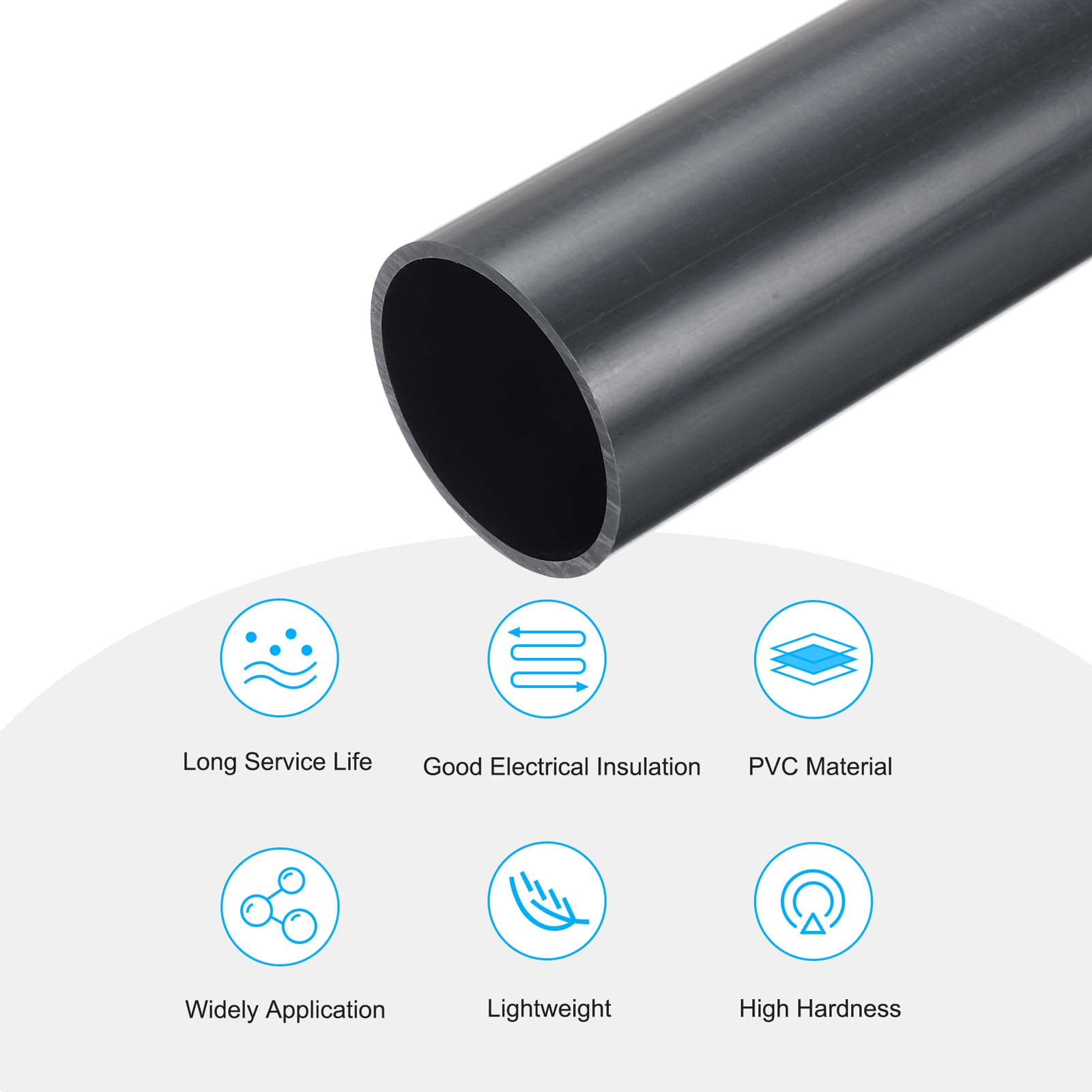 Tubo rígido Transparente de PVC, Tubo rígido de PVC for tubería de Agua de Acuario(40.6mmx48mmx0.5m)