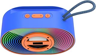 Fruusv Altavoz para exteriores, altavoz inalámbrico portátil con sonido estéreo, largo tiempo de reproducción, iluminación ambiental colorida, dispositivo electrónico ideal para el hogar, camping, uso