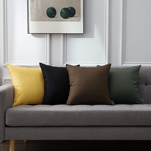 Miniatura 7 de Miulee - Paquete de 2 fundas decorativas para cojines, para usar en exteriores, impermeables, cuadradas, para jardín, patio, tienda de campaña,