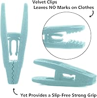 Vista 4 de Clips de terciopelo para perchas de terciopelo. Paquete de 10 unidades, color azul
