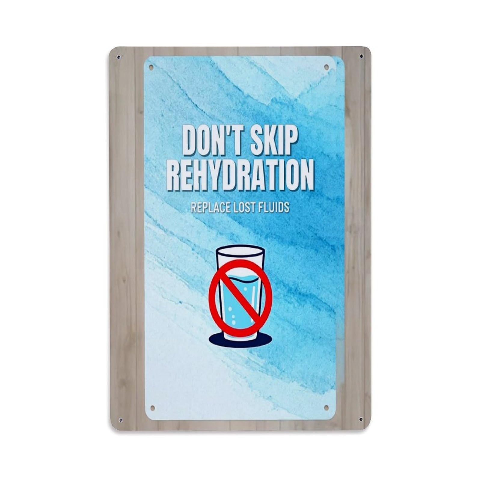 Jdfenggu Vintage Don't Skip Rehydration Replace Lost Fluids Retro Metal Tin Sign, Decor Art Poster For Bar, Home, Man Cave, Kitchen, Laundry Room Gift 8X12inch