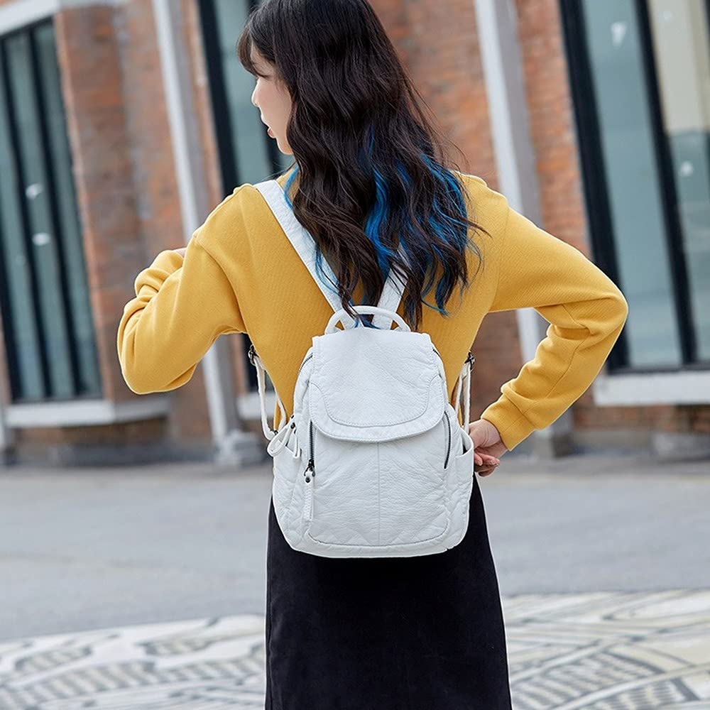 Petit sac à dos tendance en cuir synthétique souple pour femme
