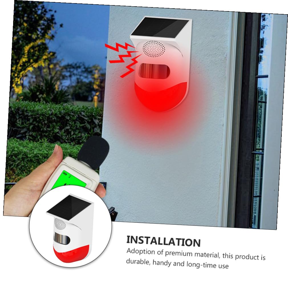 iplusmile Allarme Solare da Esterno Sensore Infrarosso, Ip67 Abs e Silicio, senza Fili Forte Sirena per Sicurezza Casa e Giardino