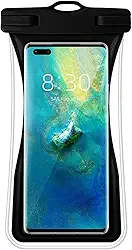 Bolsa à prova d'água, capa impermeável, bolsa seca para celular IPX8 Essenciais de praia, 7 polegadas (preta)