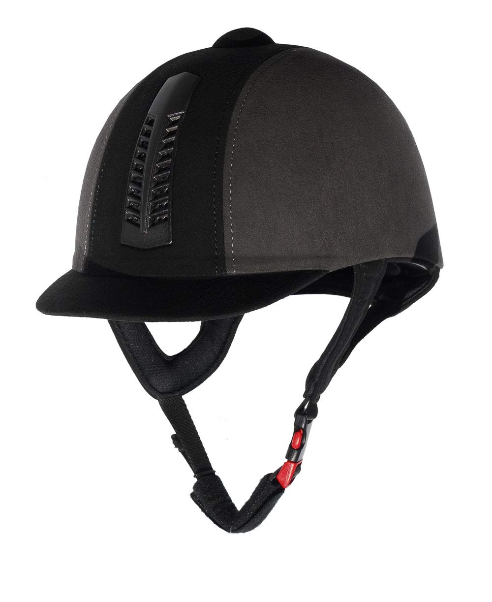 Rhinegold Pro Horse Riding Hat Traditional Finish PAS015 Kitemark 56cm, Black/Grey