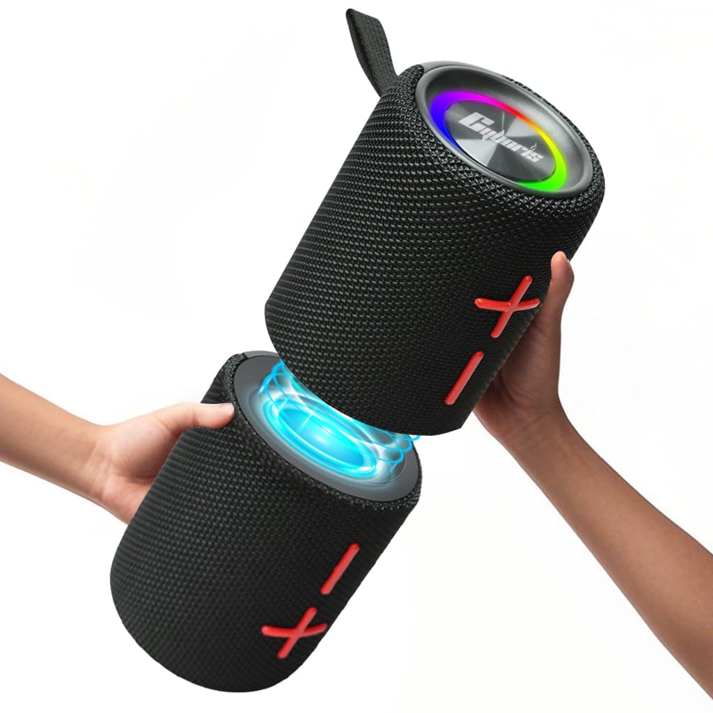 Altoparlante Bluetooth 2 in 1 con doppia divisione, 40 W, altoparlante portatile wireless con bassi profondi, impermeabile IPX6, Bluetooth 5.3, riproduzione 24h, suono stereo a 360° per casa