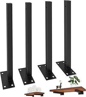 Heavy Duty Floating Shelf Brackets, 12 Inch Brackets for Shelves Wall Mounted Industrial Metal Shelf Supports 4 Pack Wall Shelf Bracket for DIY Book Shelf, Decorative Shelving Kitchen Bracket