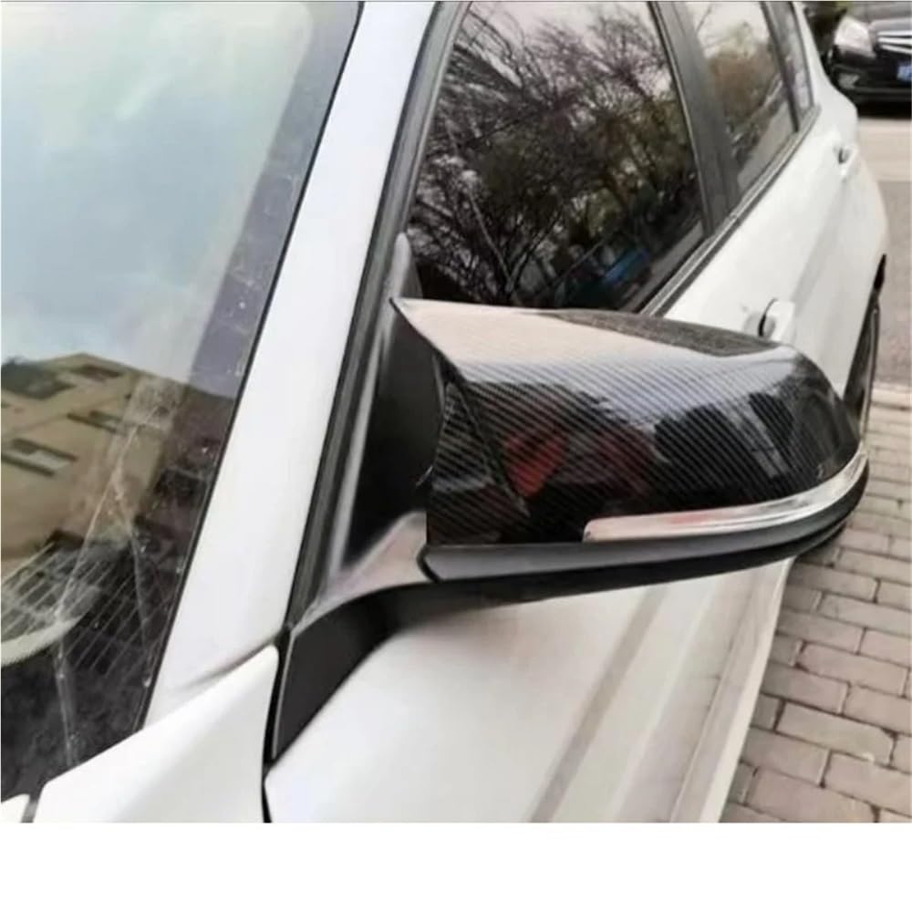 Coques de rétroviseur Lot De 2 Coques De Rétroviseurs Pour BMW Série 1 2 3 4 M2 F30 320 330Li M3 En Fibre De Carbone, Capuchons D'ailes De Remplacement, Noir Brillant(Bright black)