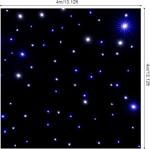 Miniatura 3 de Tela LED de cielo estrellado de 13 x 13 pies con controlador, telón de fondo de escenario LED de 8 canales, cortina de fondo plegable con luz de