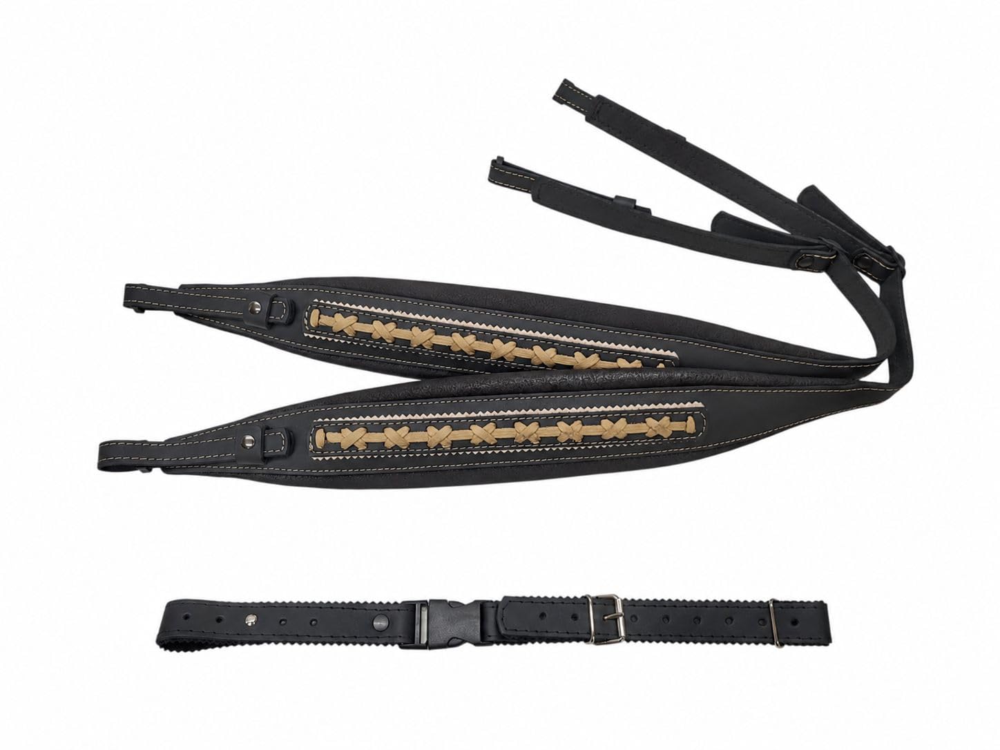 Generisch Harmonikariemen Steirische Harmonika schwarz gepolstert verstellbar Rückenverbinder Profi Zubehör edles Design Extravagant Premium