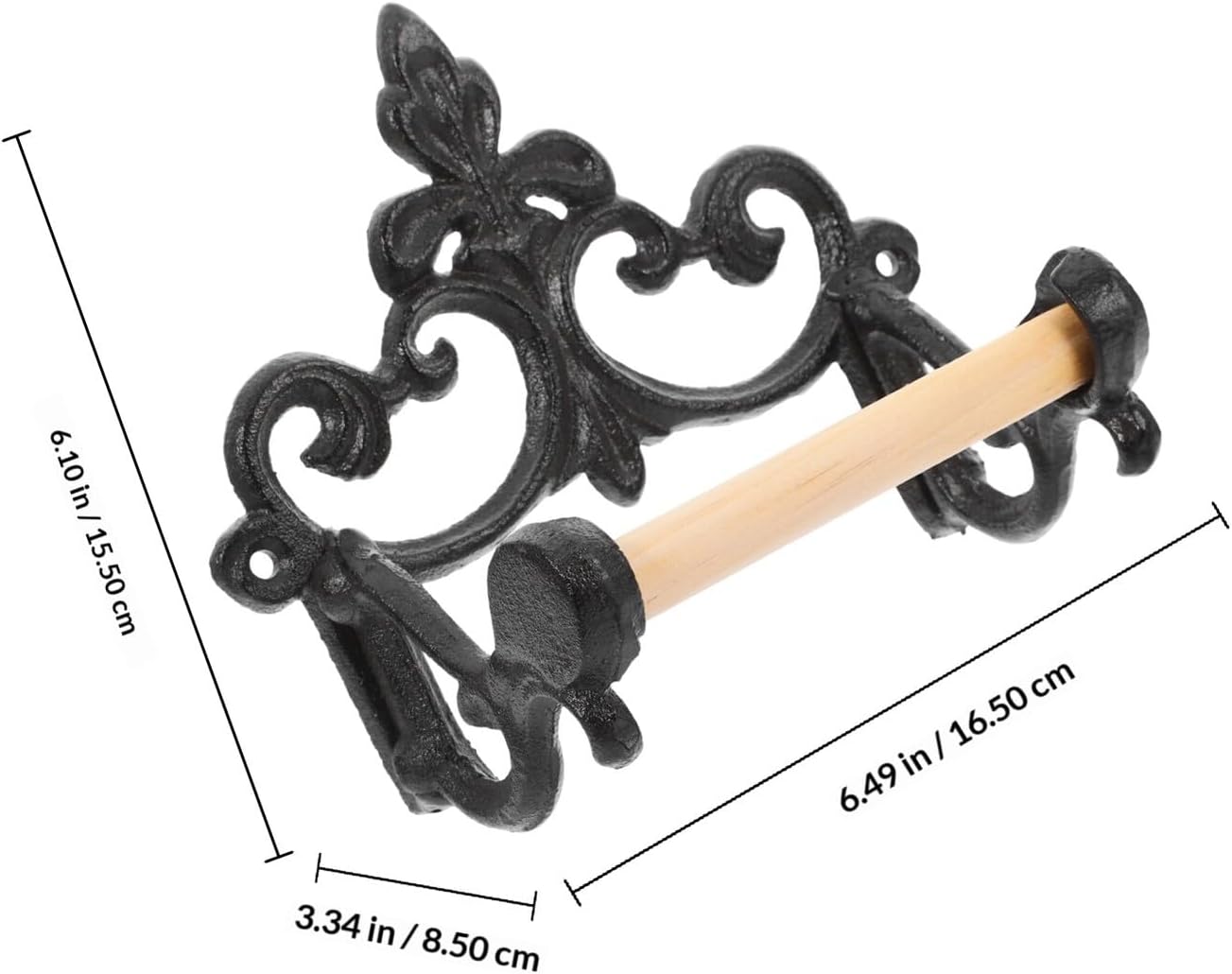 Vintage Iron Toilet Paper Holder Wall Mount 2pcs Set Rustic Cast Iron Bathroom Tissue Roll Rack for Farmhouse Decor