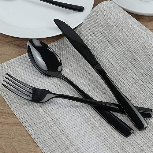 Neadas roestvrij staal zwart bestek bestek lepel vork messen set, 24-delig voor 6 personen - Image 3