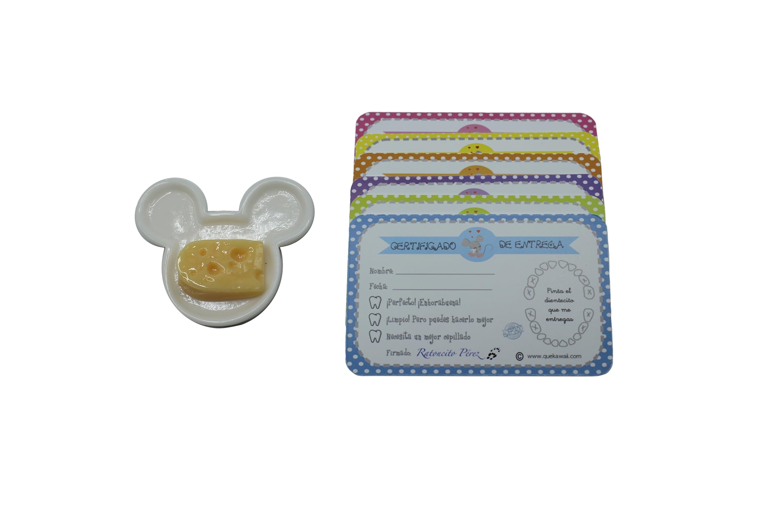 ORIGINAL. Kits mágicos Ratón Pérez – Puertas que brilla en la oscuridad con accesorios mágicos (Madera natural contrachapada ratoncito)