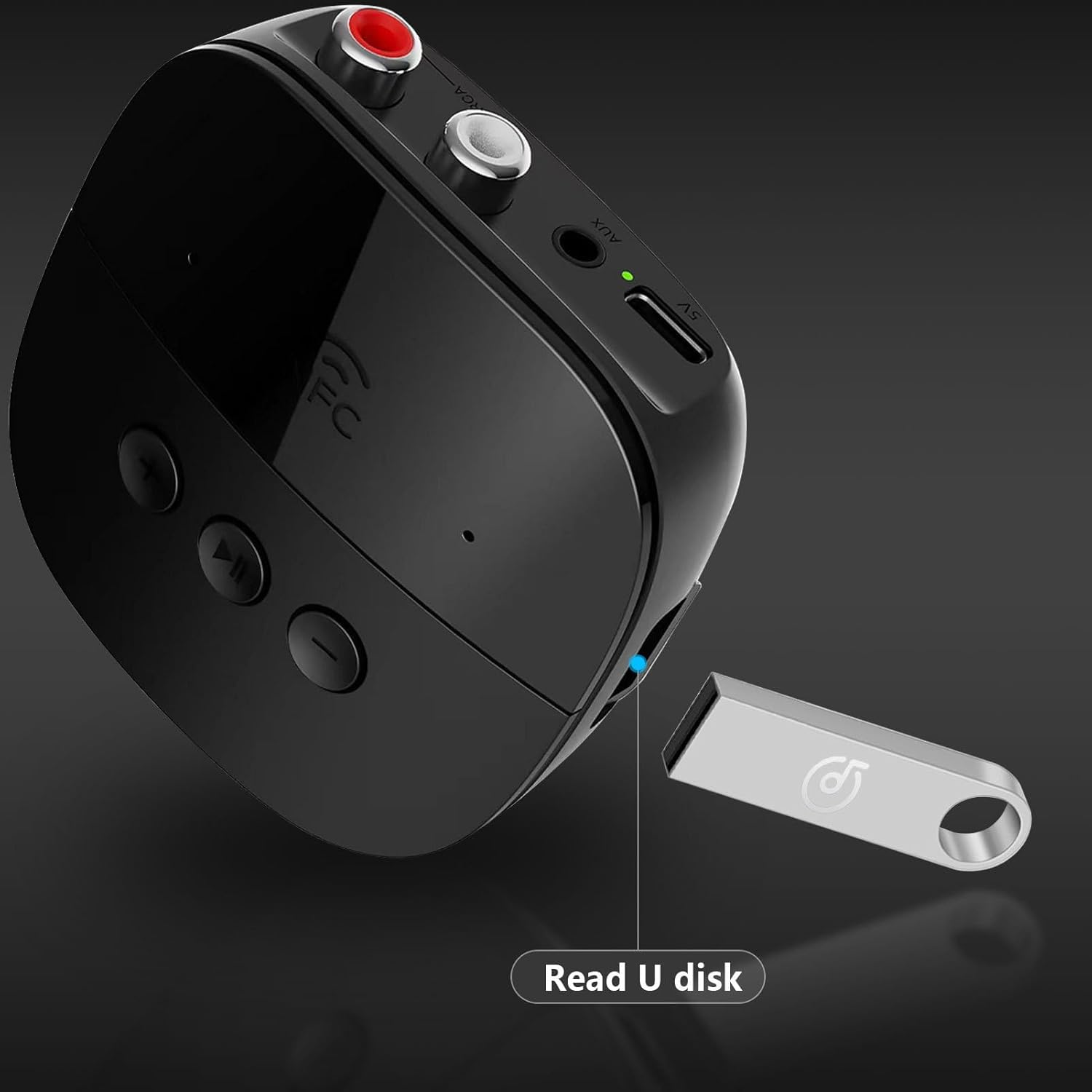 Bezprzewodowy odbiornik audio Bluetooth 5.2 NFC U Disk TF karta 2 RCA 3,5 mm AUX Jack Stereo Music Mic do głośników samochodowych