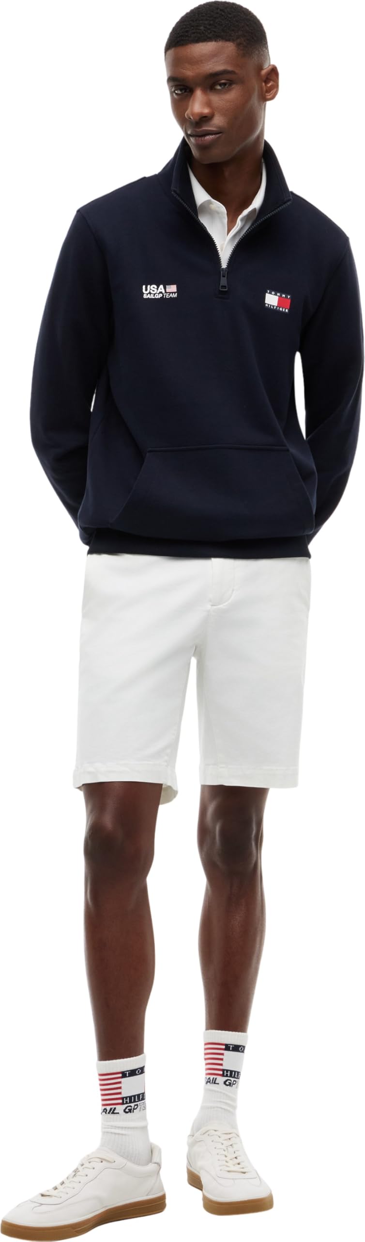 Tommy Hilfiger Us Sailgp Flag Half Zip Mw0mw44687 Sudadera con Media Cremallera Hombre