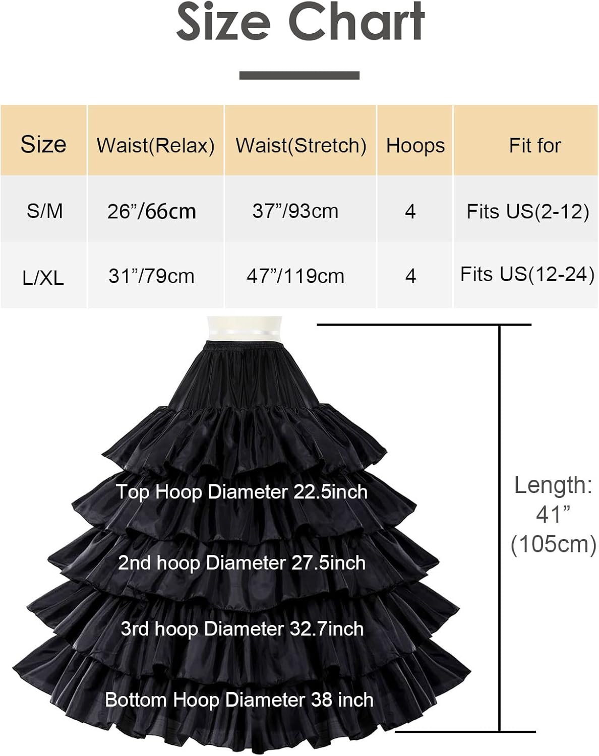 BEAUTELICATE Petticoat Hoop Slip Underskirt Women Wedding Dress Skirt Gown - Image 7