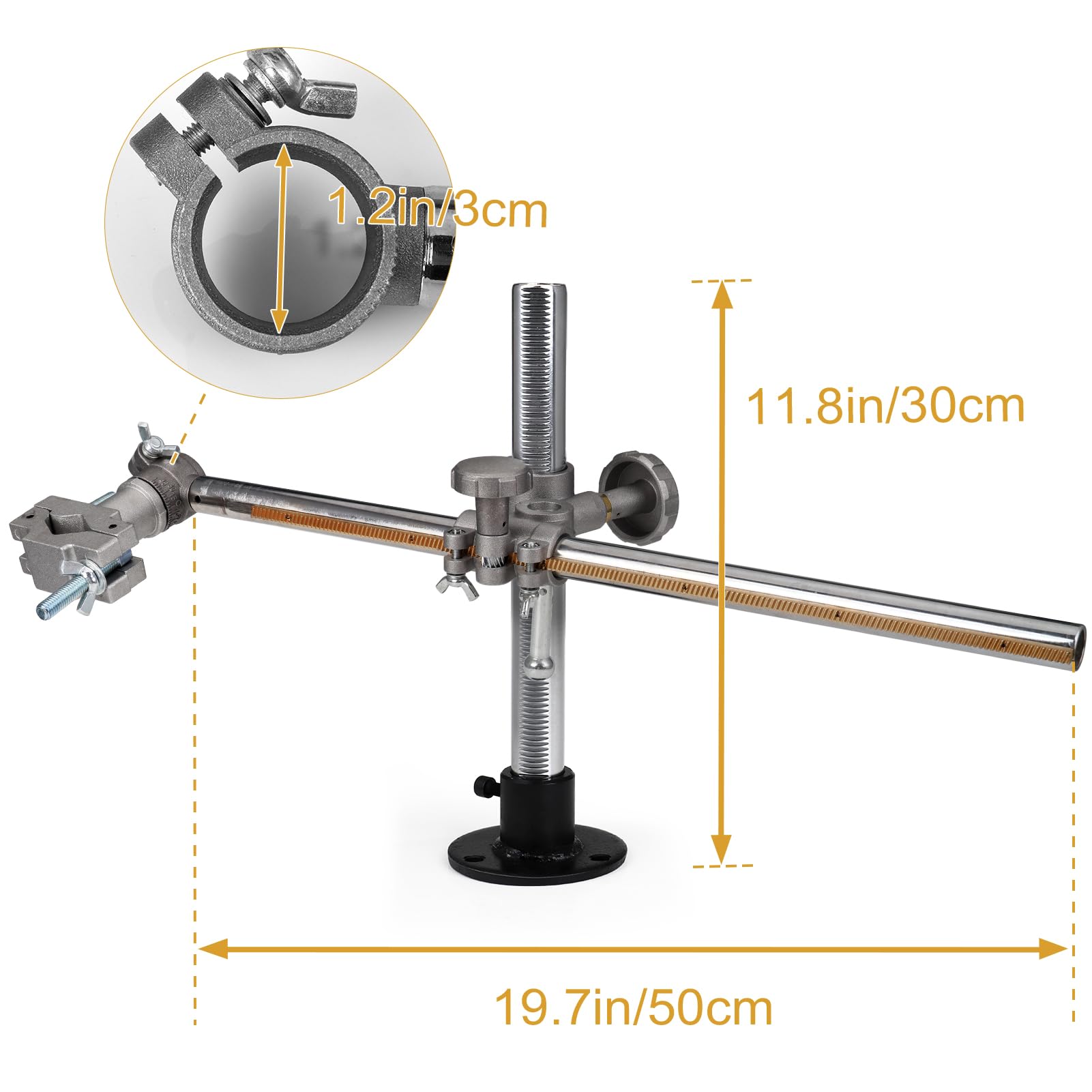 Soporte para antorcha de soldadura, soporte para antorcha, posicionador de soldadura, accesorios de mesa giratoria, carrera ajustable, 300 x 500 mm