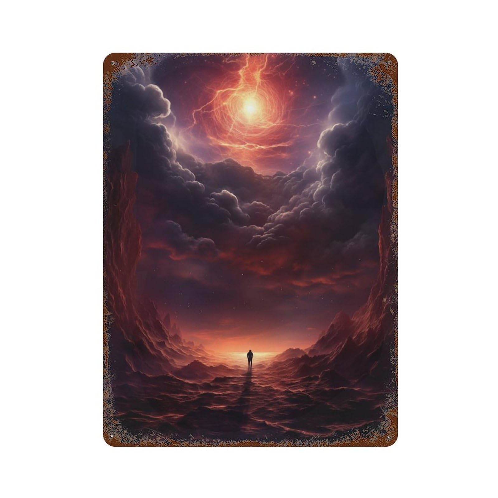 Epic Mysterious Universe 15.7"x11.8" Retro Metal Sign, Vintage Wall Decor for Garage, Bar And Workshop Decor