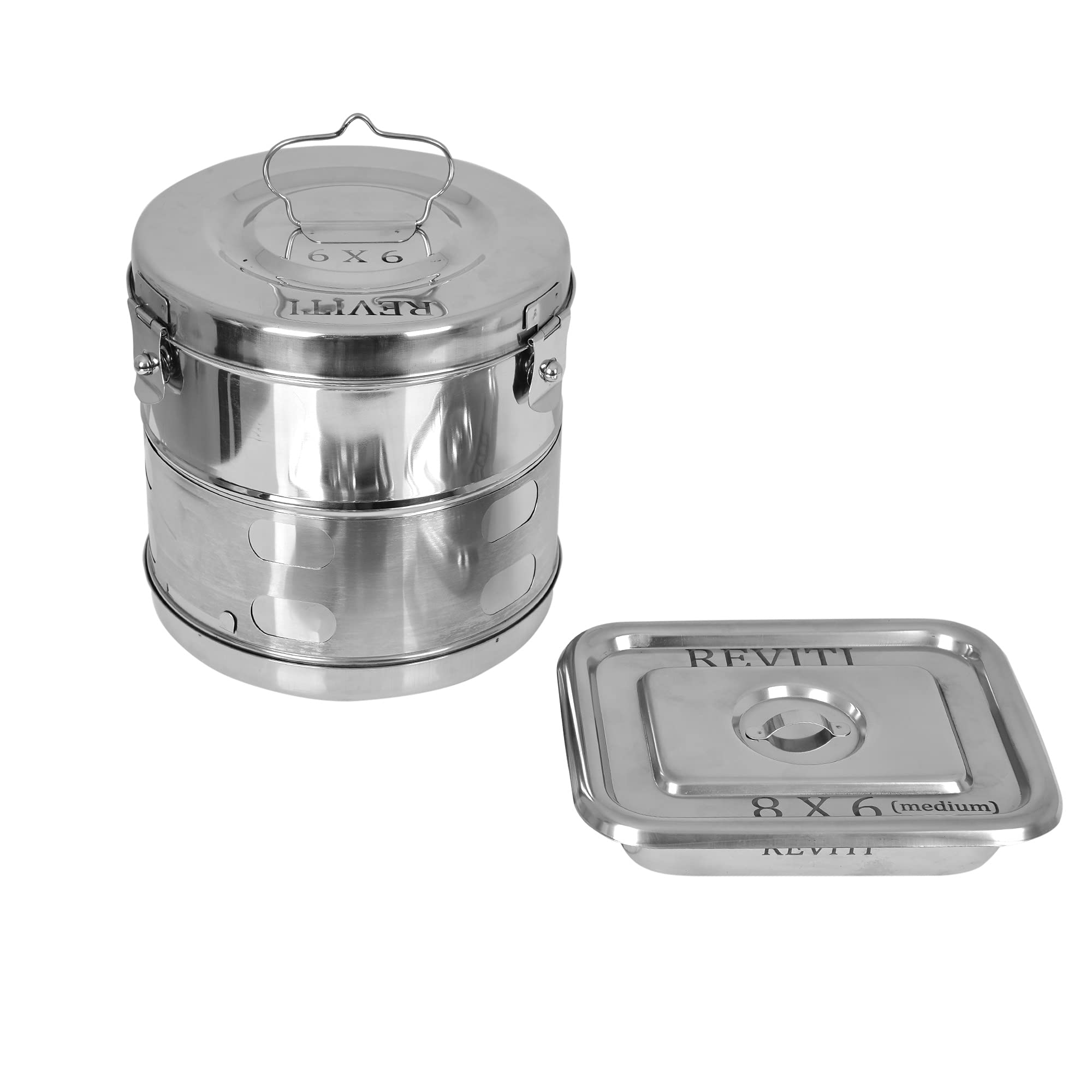 Reviti® by Hospiclub Dressing Drum/Autoclave Drum 9x9, instrument tray 8x6 Heavy Duty Stainless Steel (B09799WJPL) Amazon Price History, Amazon Price Tracker