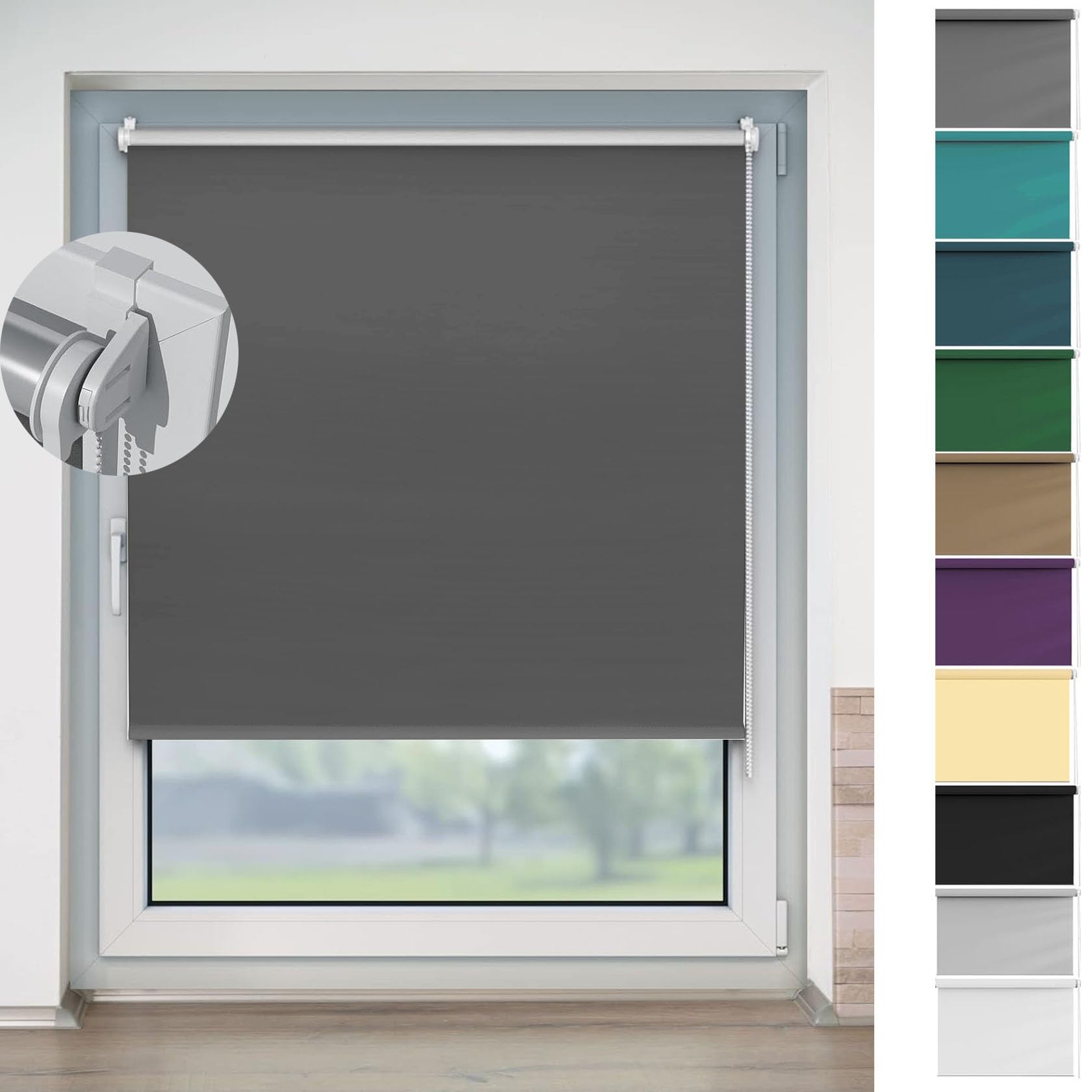 Amazon｜調光ロールスクリーン 90 x 100 cm 断熱 遮熱 防音 防寒 Uv