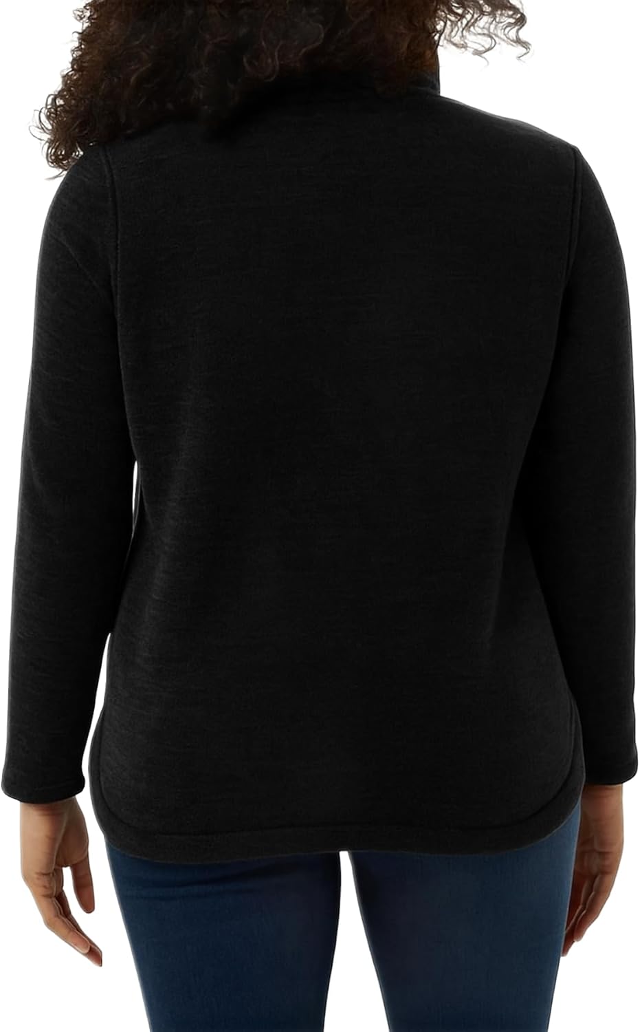 32 Degrees Heat Women's Mock Neck Fleece 1/4 Zip Pullover Sweater with Pockets (US, Alpha, XX-Large, Regular, Regular, Black) - Image 2