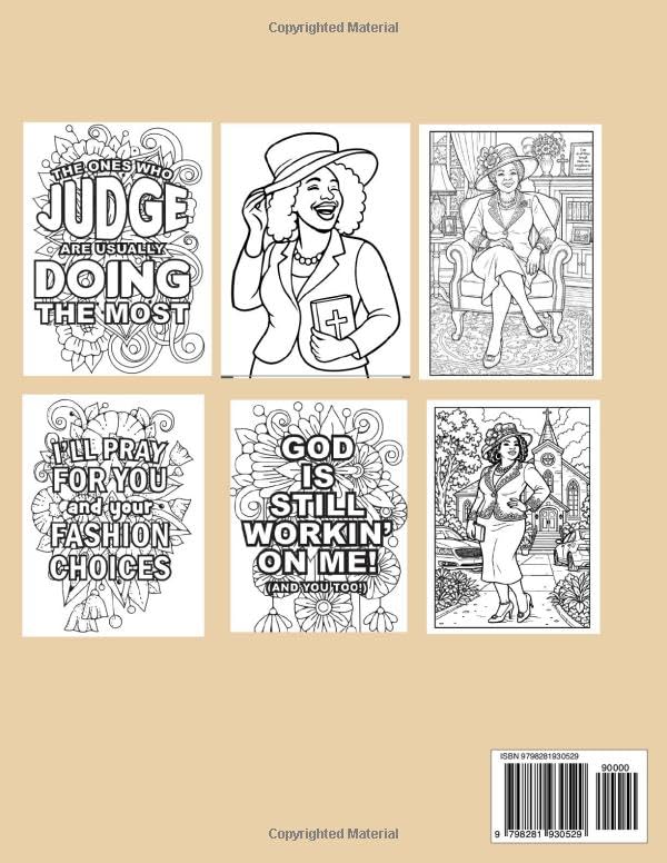 Sassy and Sanctified | Funny Black Church Coloring Book for African American Christian Women: Fun But Tasteful Quotes and Images | Gift for Church ... Prayer Partners and First Lady Appreciation image 3