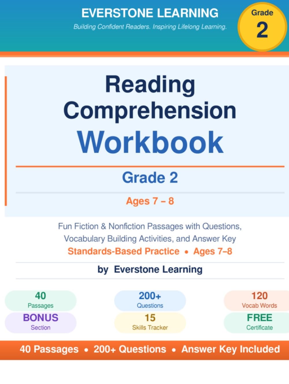 Reading Comprehension Workbook Grade 2: 40 Engaging Fiction & Nonfiction Passages, Vocabulary Practice, and Critical Thinking Questions for 2nd Grade ... Reading Comprehension Workbook Series)